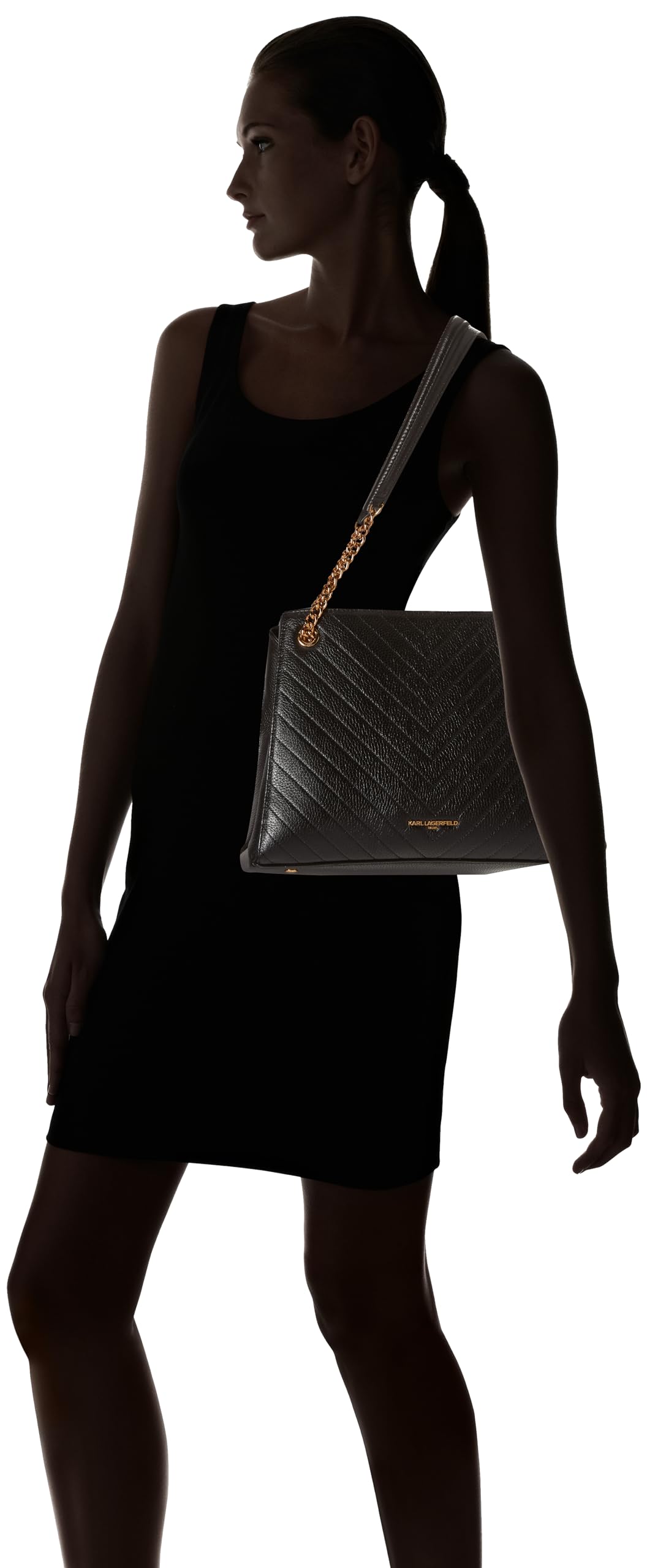 Karl Lagerfeld Paris Charlotte Tote Bag for Women - Designer Leather Handbag with Gold Logo - Perfect for Work, Travel & Everyday Use