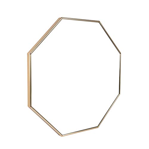 Modern Octagonal Bathroom Vanity Mirror with Aluminum Frame - Gold & Black - Elegant Wall Mirror for Bedroom, Entrance, Living Room & Bathroom Decor | Perfect for Makeup, Grooming & Home Styling