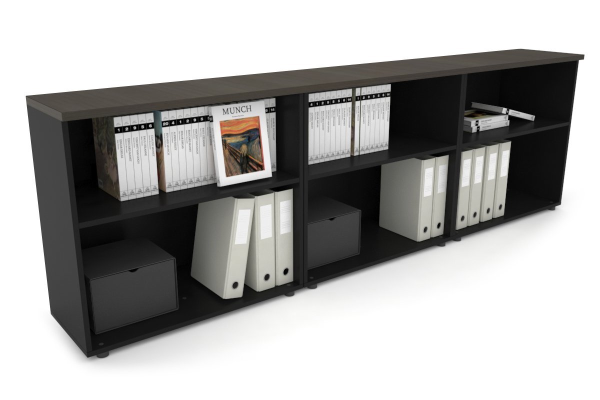 Small Open Bookcase - 2400W x 750H x 350D Uniform Shelf for Home Office, Living Room & Bedroom Storage Organization