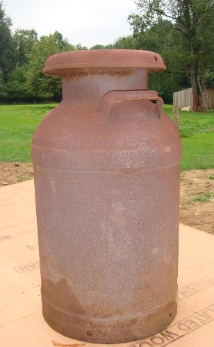 Vintage Amish Steel Milk Can - Rustic Home Decor & Garden Planter - Perfect for Farmhouse Style, Floral Arrangements, and Outdoor Decor