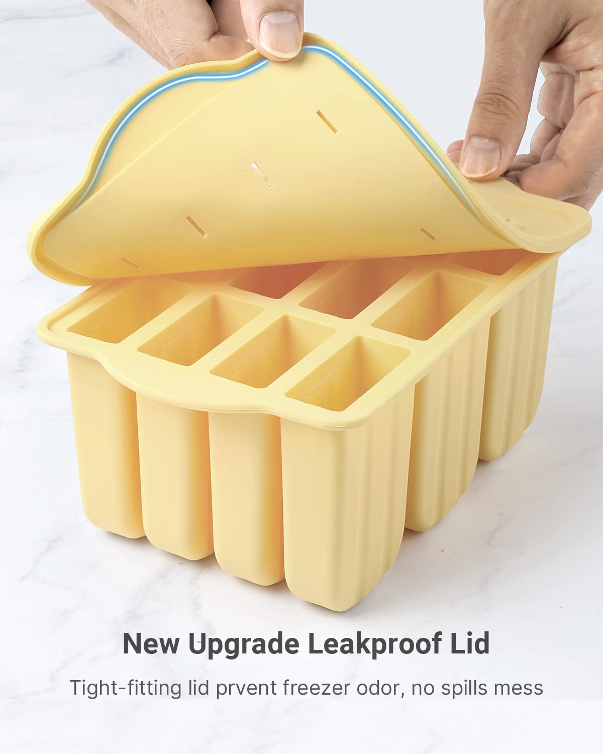 **MEETRUE 12-Piece Silicone Popsicle Molds - BPA-Free, Easy-Release Ice Pop Maker for Homemade Treats - Includes 50 Popsicle Sticks & Cleaning Brush - Perfect for Summer Snacks, Kids' Parties & Healthy Desserts**