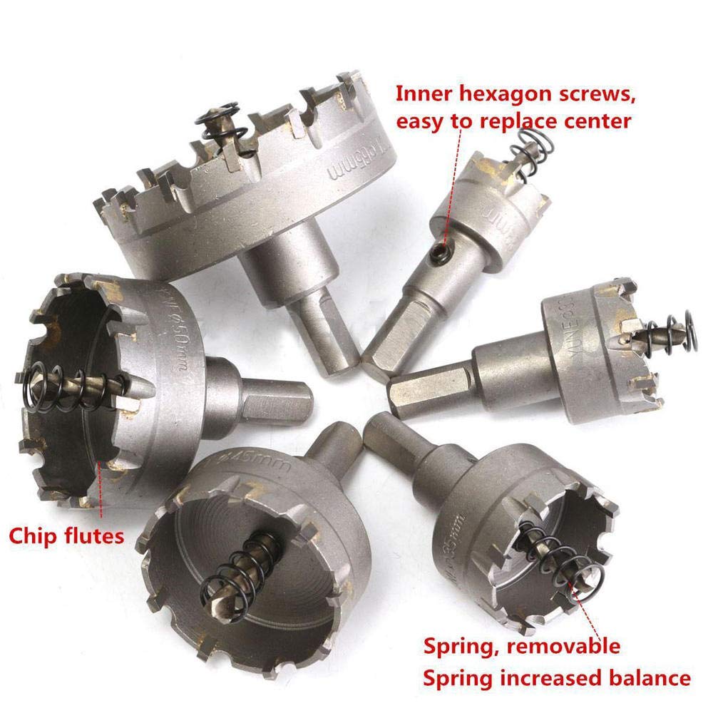 40mm Carbide Tipped TCT Hole Saw Drill Bit for Stainless Steel & Metal Alloy - Perfect for Thick Steel Plates, Metalworking & DIY Projects