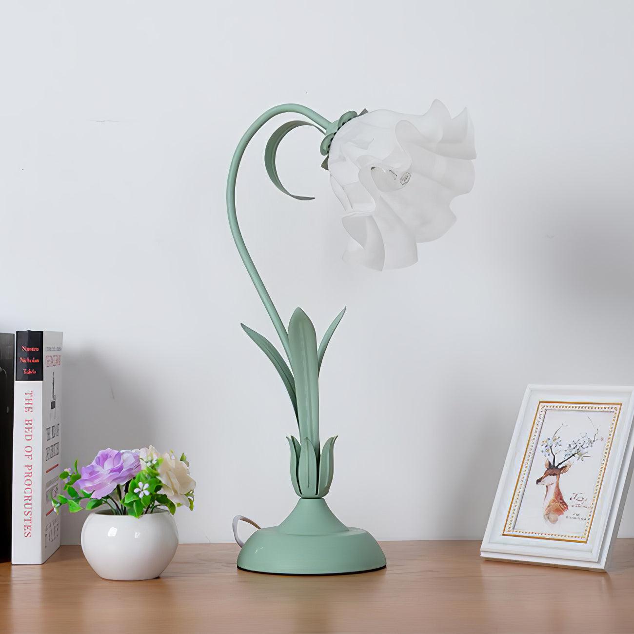 Lily of the Valley Table Lamp - Elegant Floral Bedside Lighting for Bedroom, Living Room & Office Decor - Perfect for Reading, Relaxing & Creating Cozy Ambience