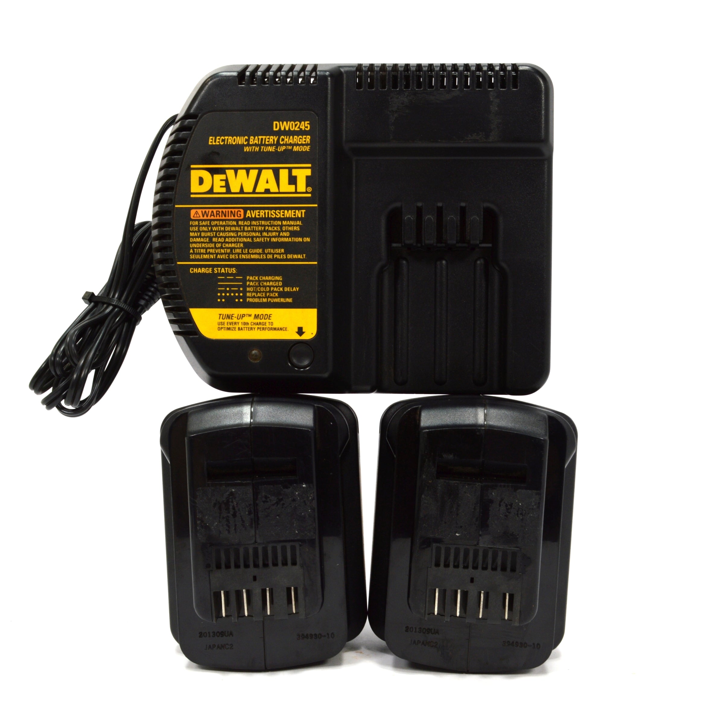 DeWALT DW0245 Charger with Tune Up Mode & 2x 24V NiCd Battery Packs - Premium Power Tool Charging Solution for DeWALT Cordless Drills & Tools - Perfect for Construction Sites, DIY Projects & Home Workshops