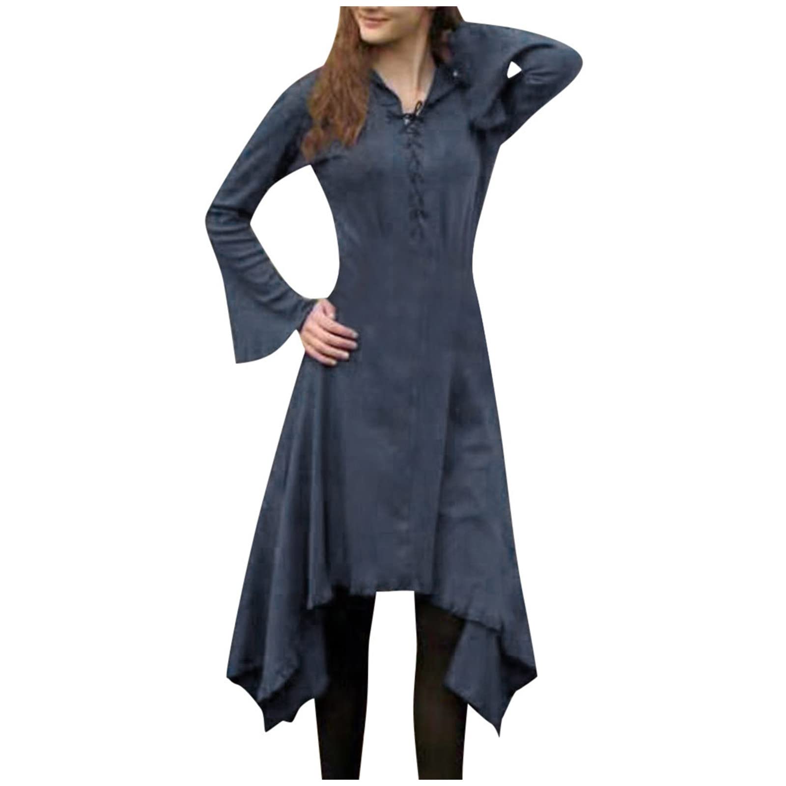 Women's Autumn Casual Bandage Dress with Turndown Collar - Long Sleeve Solid Midi Dress for Women | Perfect for Office, Date Night & Fall Outfits