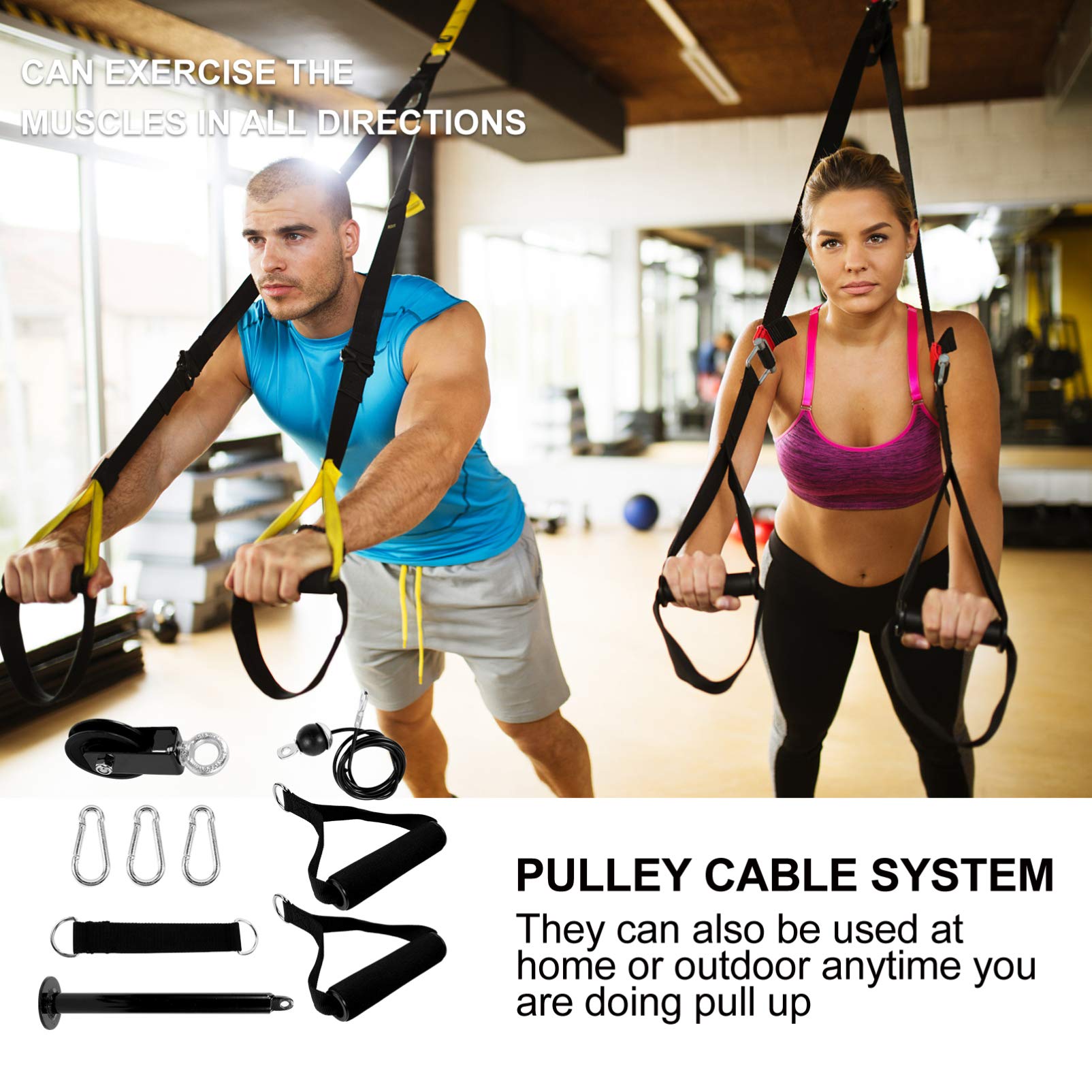 BESPORTBLE Professional Forearm Pulley Kit - DIY Loading Pulley System for Home Gym, Muscle Strength Training Equipment with Rope & Cable - Perfect for Arm Workouts, Back Exercises & Full Body Fitness Training