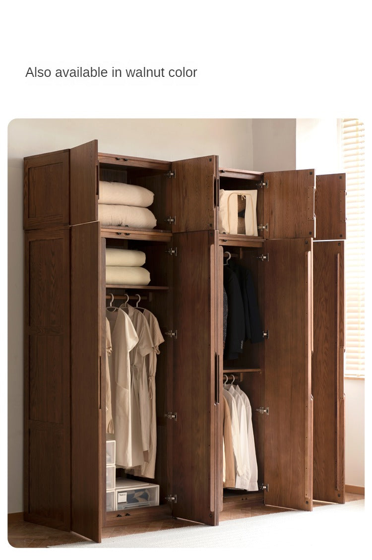 Solid Oak Wood Wardrobe - Premium Quality, Spacious Storage for Bedroom, Closet & Home Organization