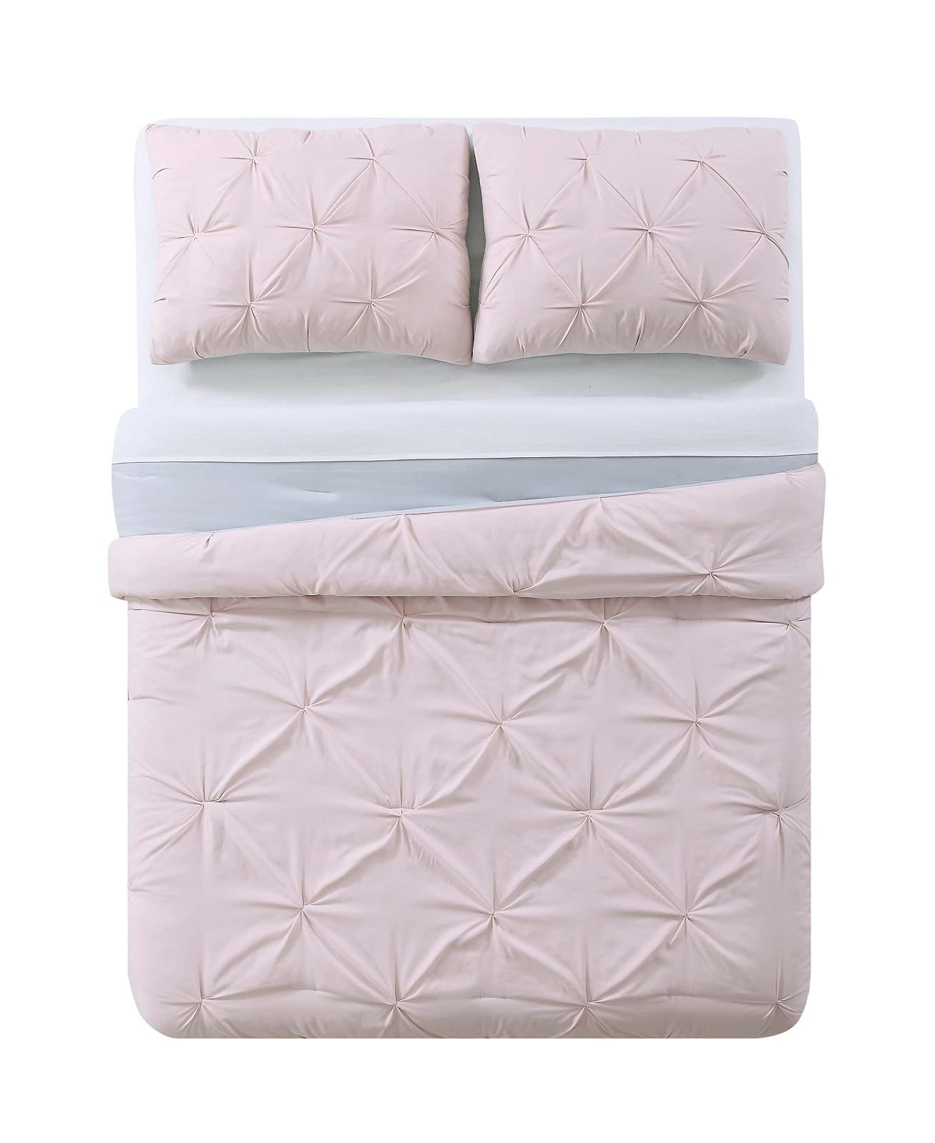 My World Pleated Blush Full/Queen Comforter Set - Soft Bedding for Cozy Bedrooms & Guest Rooms