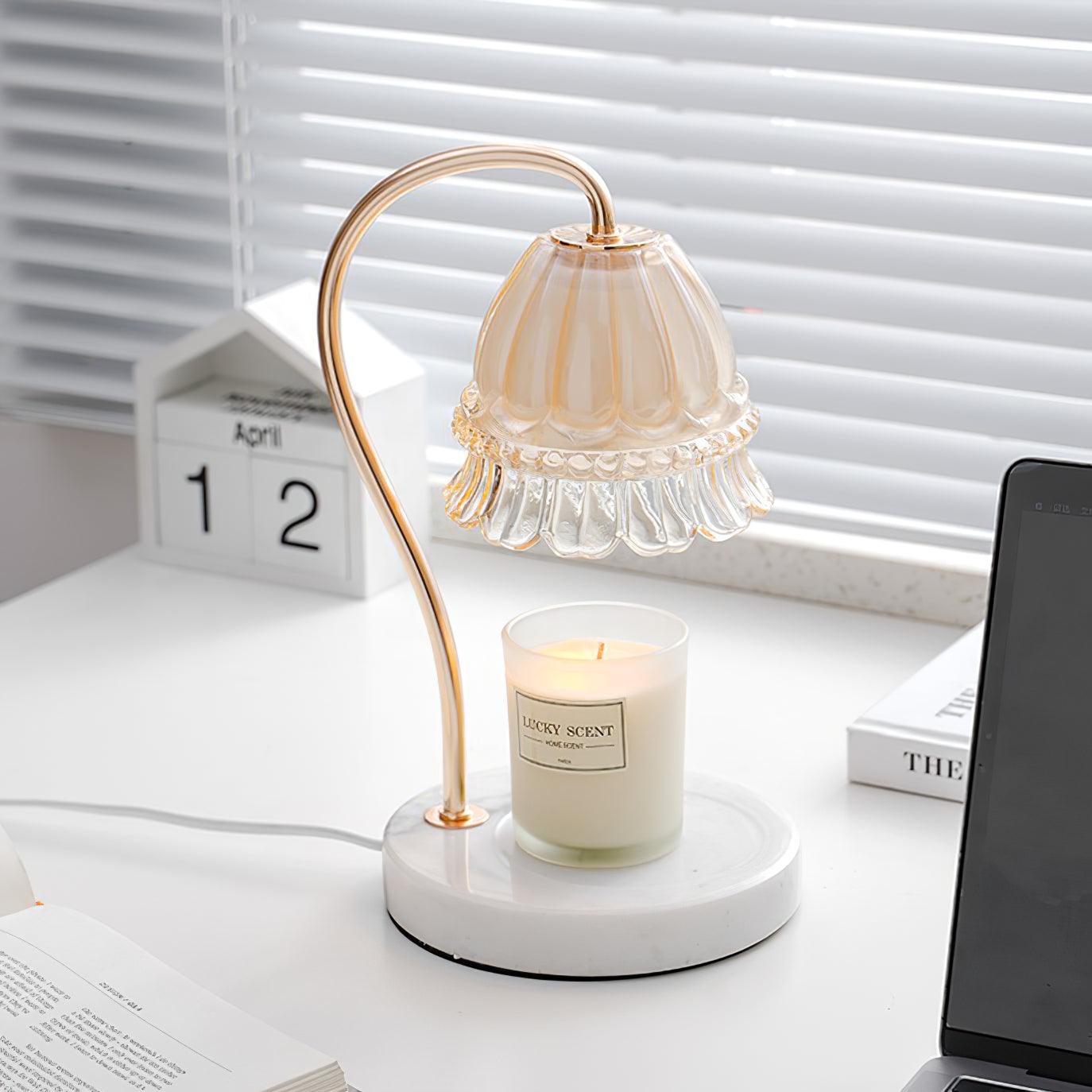 Lily Marble Warmer Table Lamp - Elegant Nightstand Light for Bedroom, Living Room, or Office - Perfect for Reading, Relaxing, and Creating Cozy Ambiance