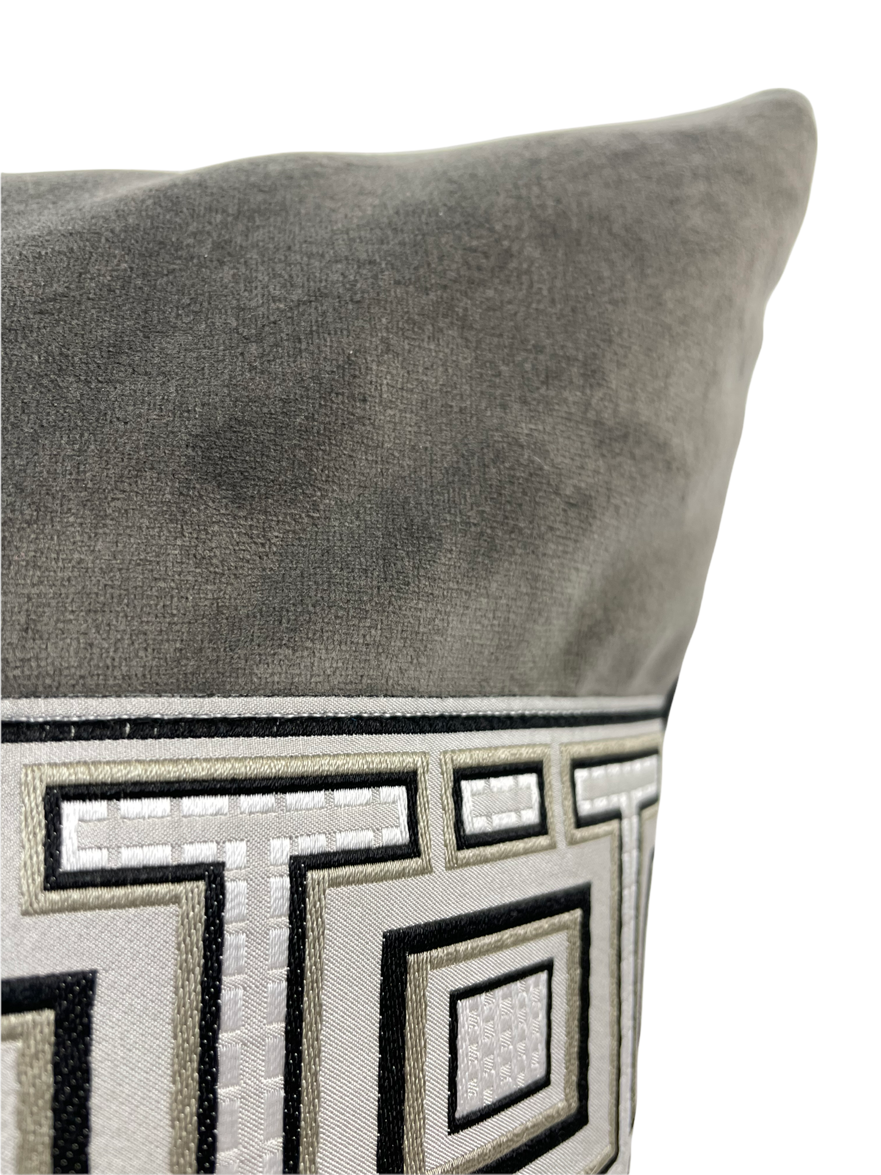 Franklin Option Black Grey Decorative Throw Pillow 20x20 Inches - Soft Couch Pillow for Living Room, Bedroom & Office Decor