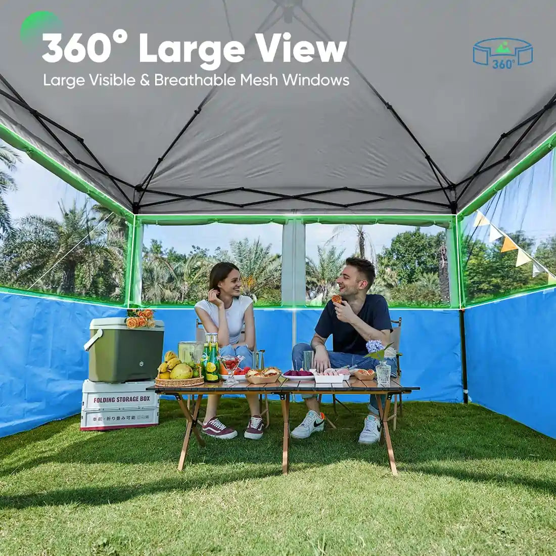 10' x 10' Two-in-One Screened Pop Up Canopy Tent - Perfect for Outdoor Camping, Picnics, Beach Parties & Backyard Gatherings