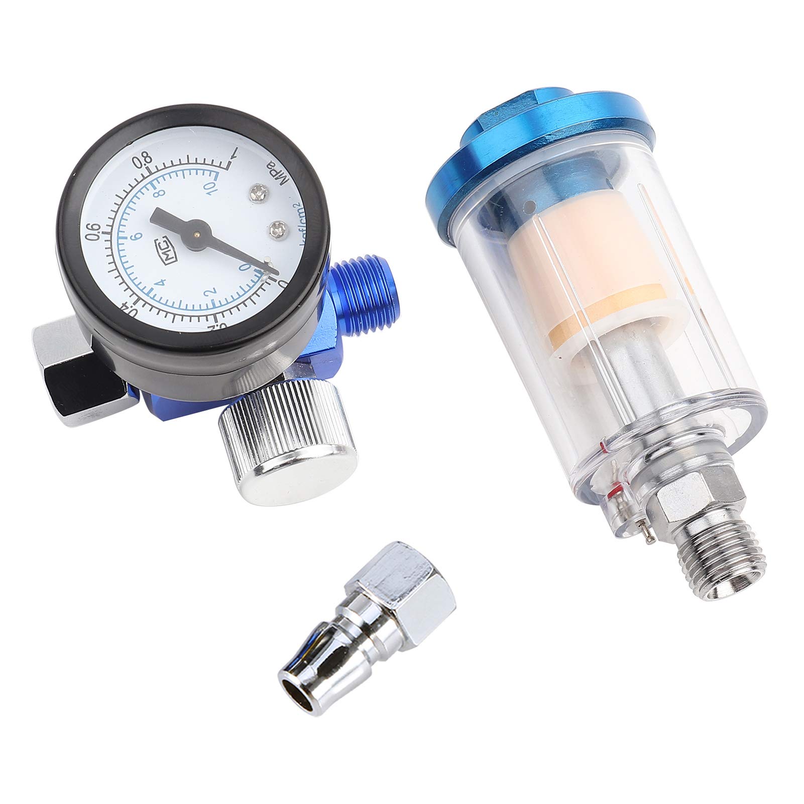 Pneumatic Spray Gun Kit with Pressure Regulator, Oil Water Separator & Connector - Professional Auto Painting Tool for Car, Furniture & DIY Projects