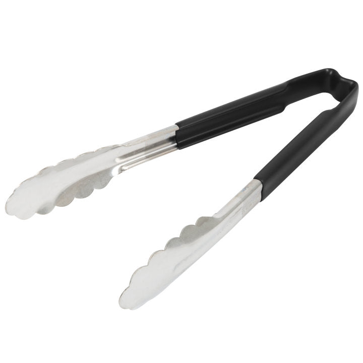Vollrath 9.5-Inch Professional Utility Tongs with Non-Slip Black Handle - Perfect for Grilling, Serving, and Kitchen Use