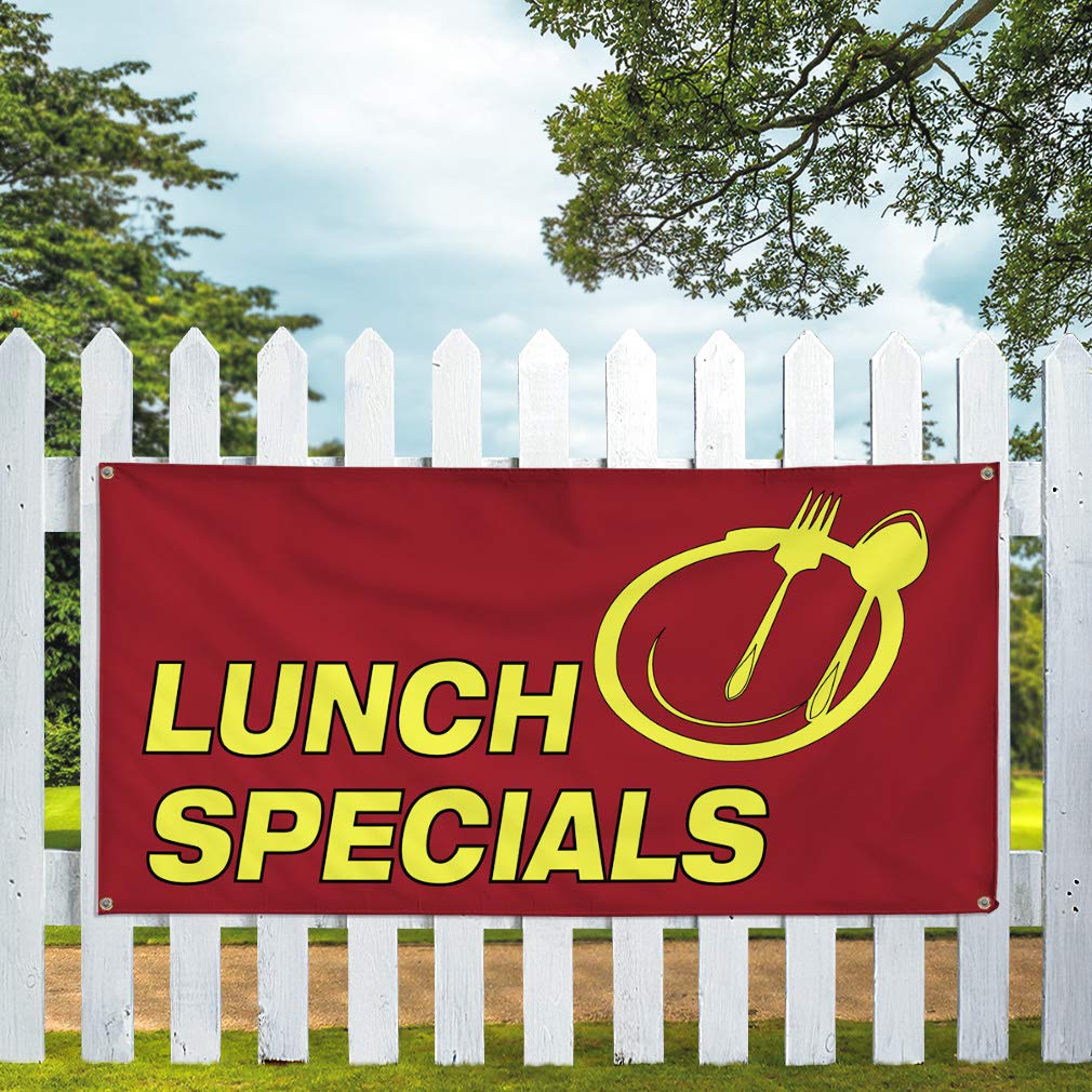 Vinyl Banner 24x48 Inches - Weatherproof Outdoor Advertising Sign with 4 Grommets for Restaurants, Food Specials & Yard Sales - Durable Industrial Printing for Lunch Promotions & Business Signage (Perfect for Outdoor Events, Storefronts & Sidewalk Advertising)
