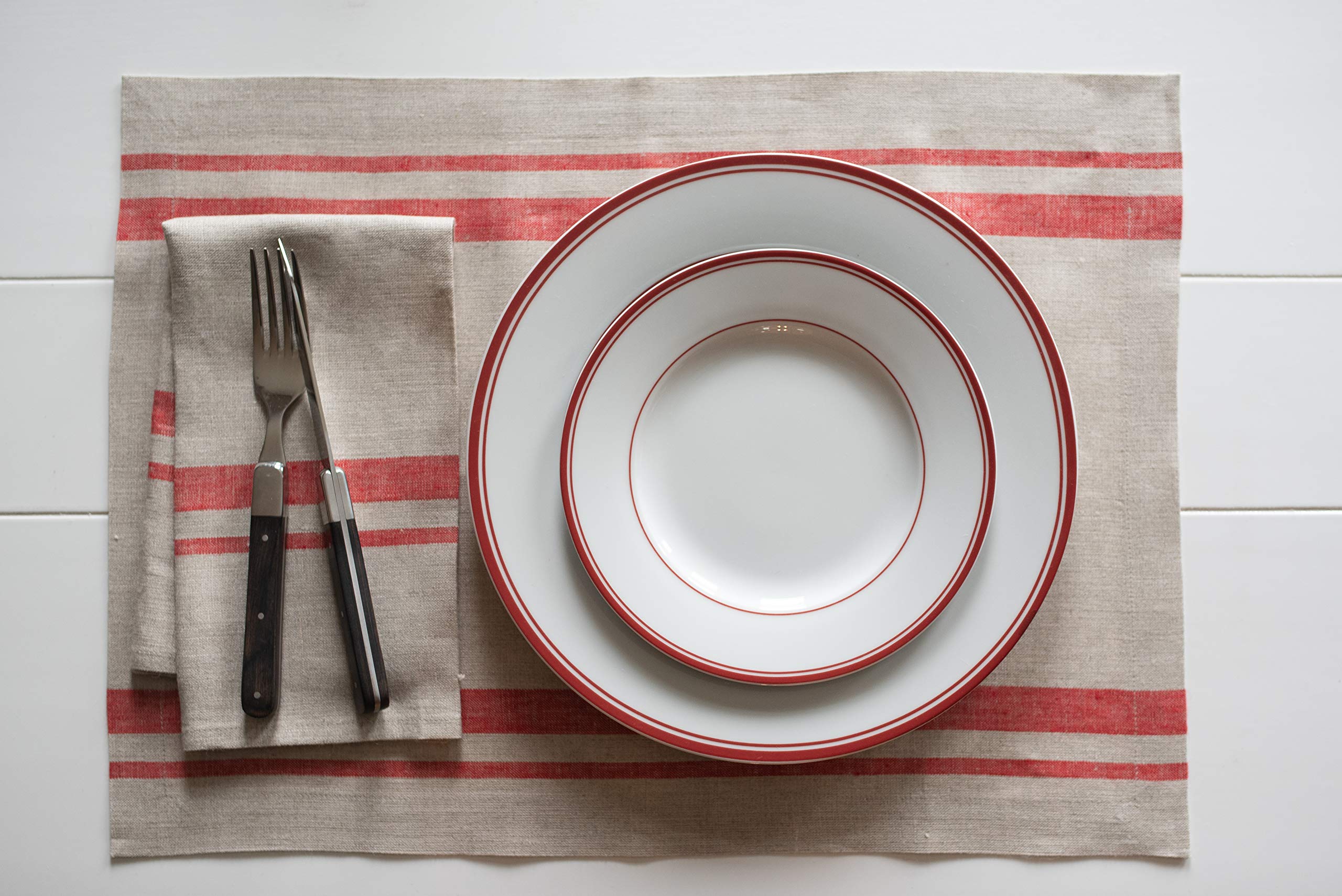 Solino Home French Stripe Linen Placemats Set of 4 - 14