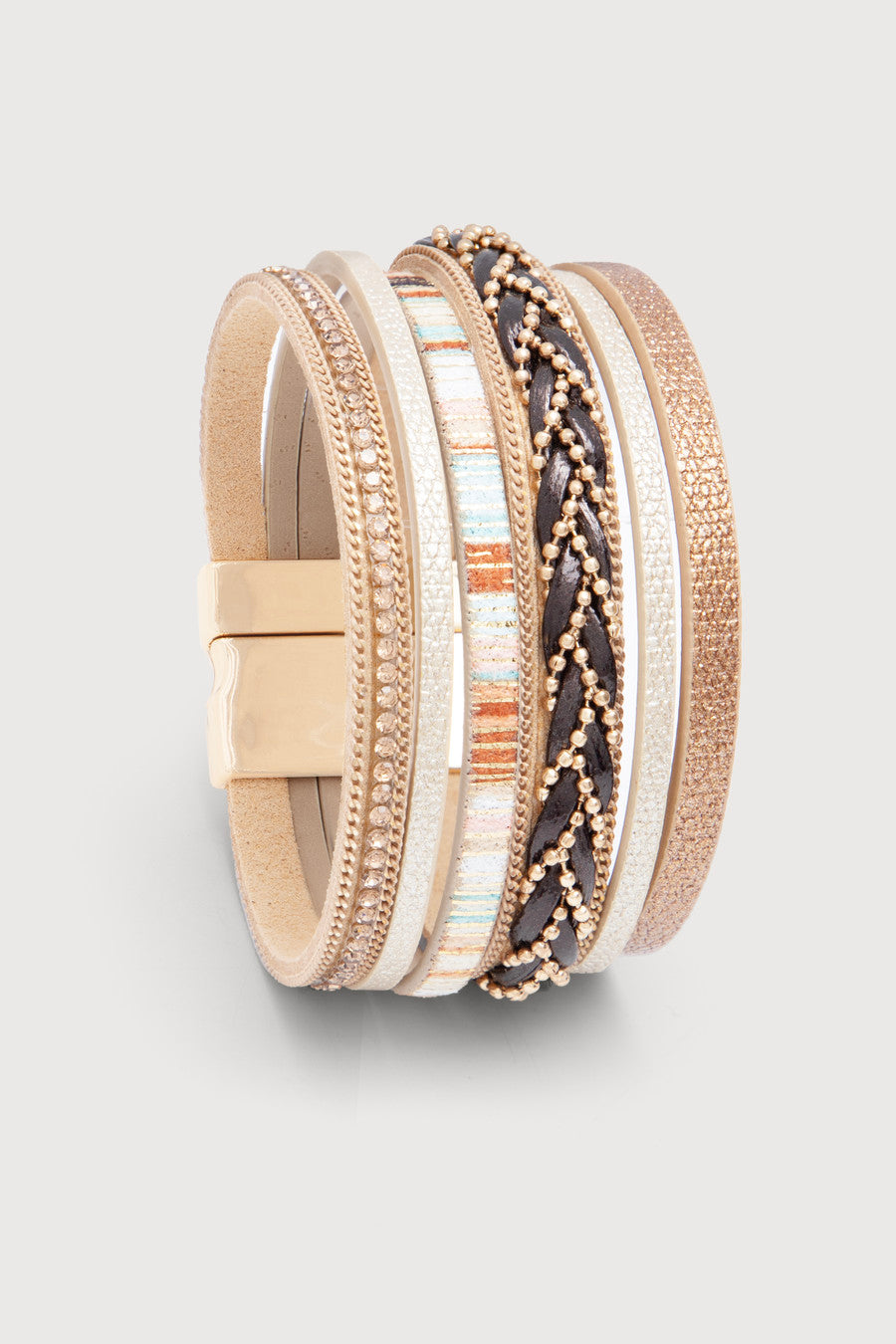 Braided Leather Multi Strand Bracelet for Women - Handmade Boho Style Adjustable Wrap Bracelet - Perfect for Casual Wear, Festivals, and Gift Giving