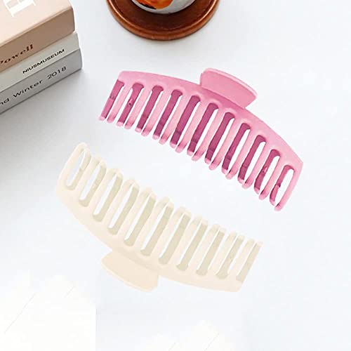 GLAMIFIRSTO Matte Non-Slip Large Hair Clips for Women - Strong Hold Claw Clips for Thick & Thin Hair (2-Pack) | Trendy Jaw Hair Accessories for Everyday, Work & Gym