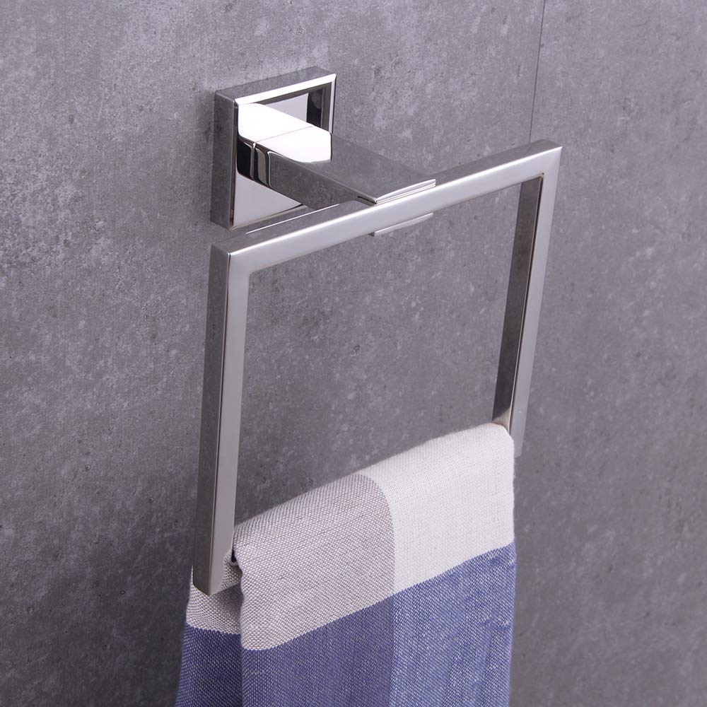 BEIGEEWY Stainless Steel Towel Ring Holder - Heavy Duty 304 SUS Wall Mounted for Bathroom, Kitchen, Garage - Polished Finish - Perfect for Hand Towels, Washcloths & Dish Towels - Durable & Stylish Bath Accessory