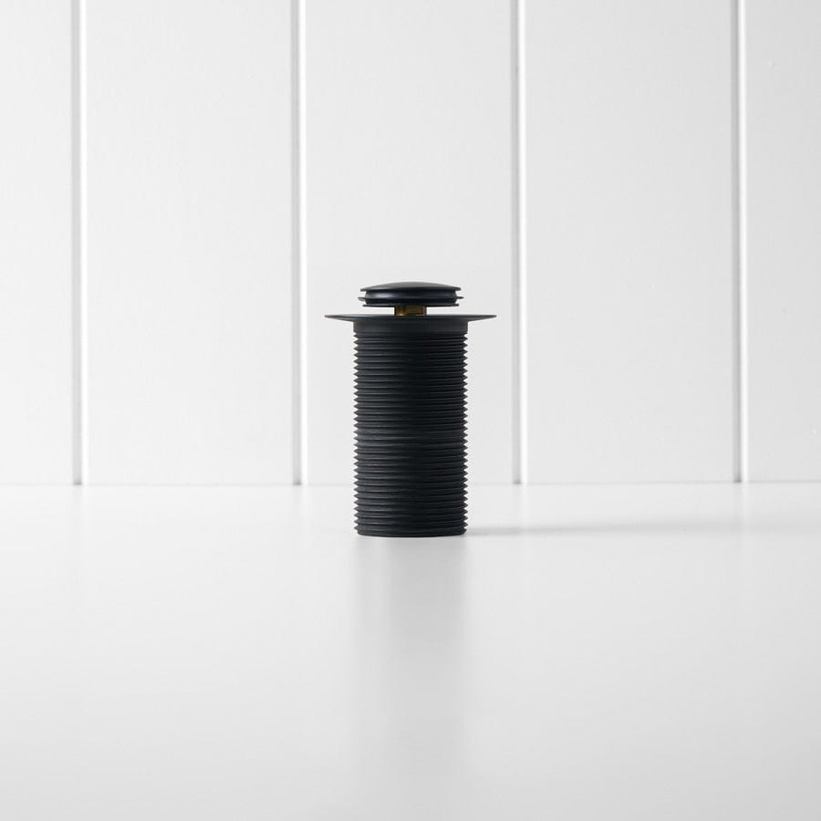 Black Matte Pop Up Waste Drain with No Overflow - Perfect for Bathroom Sink, Bathtub, and Shower Drain Installation