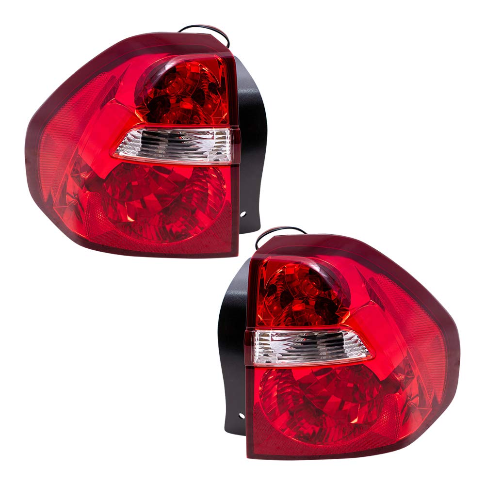 Brock Replacement Tail Lights Set for 2004-2007 Chevy Malibu & 2008 Malibu Classic - Driver & Passenger Side (Part #15868494, 15868493) - Perfect for Night Driving & Enhanced Vehicle Safety