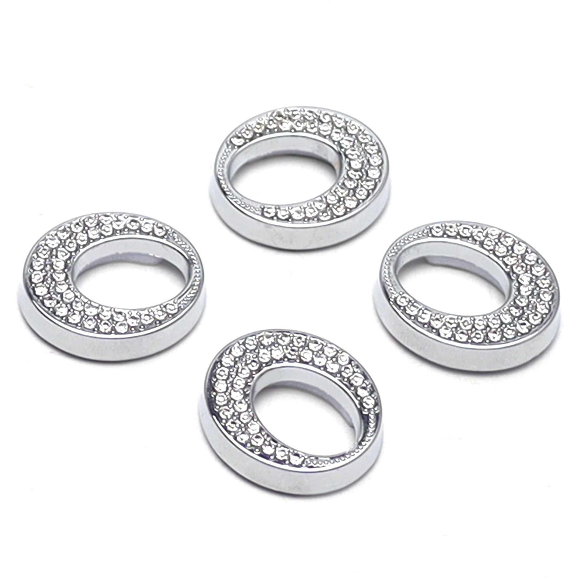 4PCS Oval Crystal Bling Alloy Door Lock Pin Decorative Rings for Mercedes CLA GLA - Luxury Car Accessories for Enhanced Interior Style & Protection