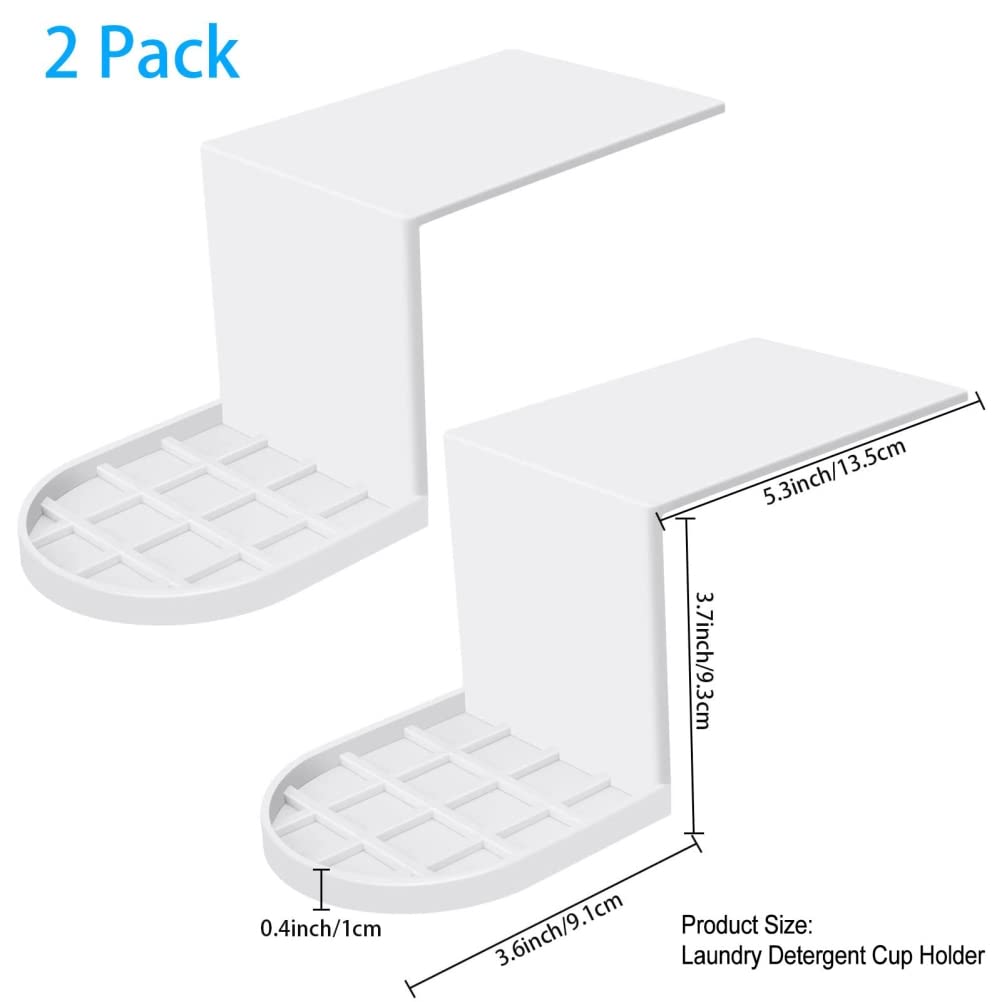 2 Pack Laundry Detergent Drip Catcher & Organizer - Leak-Proof Detergent Cup Holder Tray Dispenser for Washing Machine (Perfect for Laundry Room, Utility Room & Small Spaces)