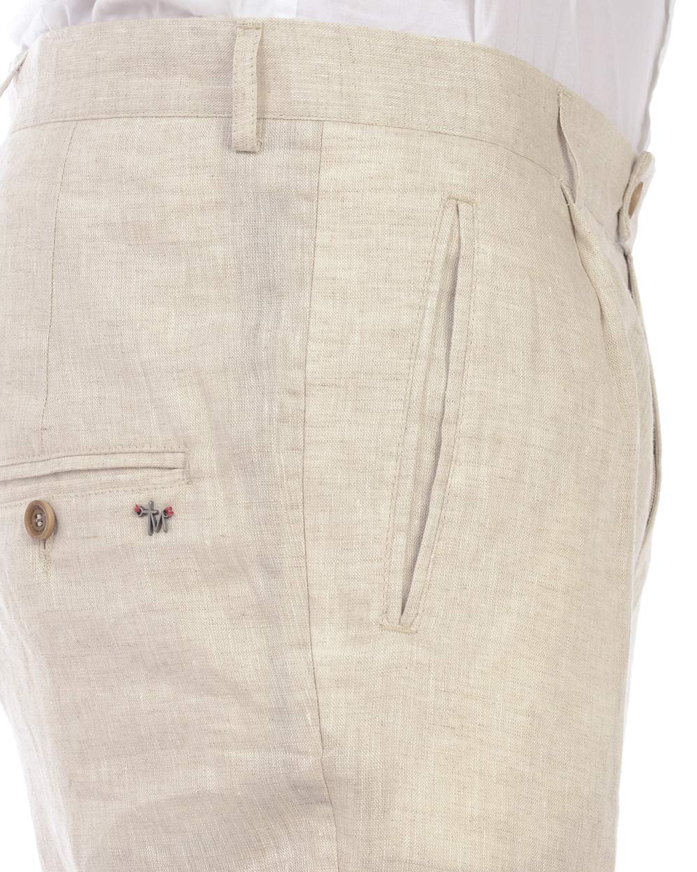DANIELE ALESSANDRINI Men's Beige ELIVIS 95 CAT Pants P2994S14903802 - Comfortable Casual Trousers for Office, Travel & Everyday Wear
