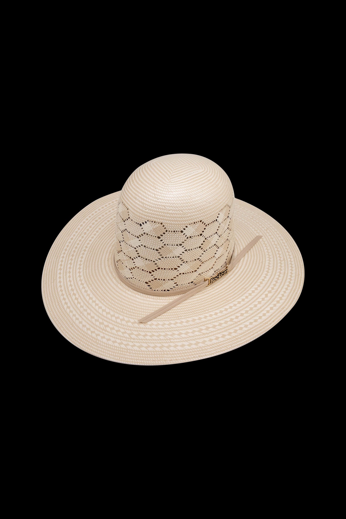 Rock'em 100X Ranch Hand Open Crown Straw Cowboy Hat for Men - Western Style Sun Protection for Outdoor, Rodeo & Farm Work