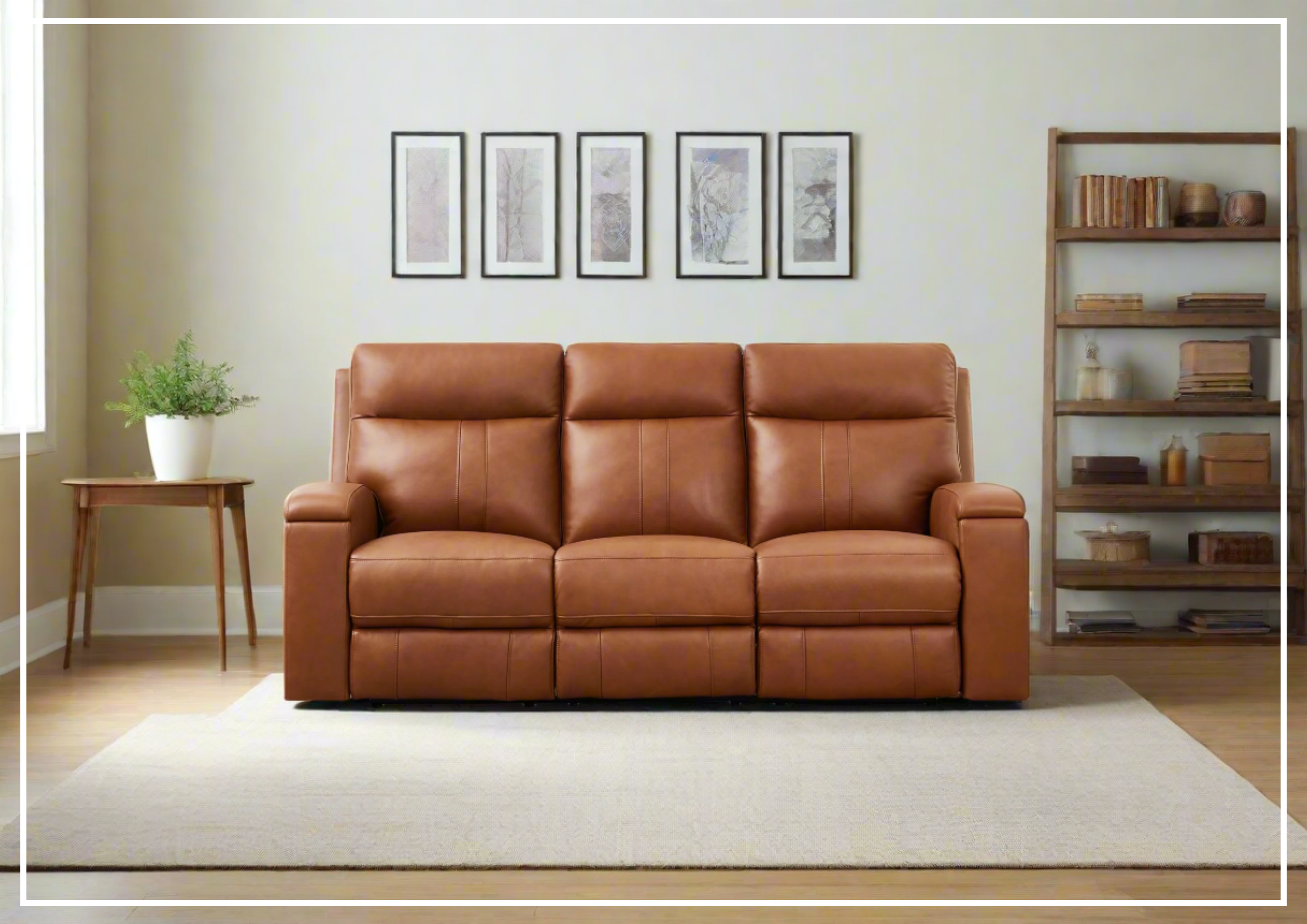 Hydeline Venice 3-Seater Brown Leather Zero Gravity Power Reclining Sofa - Modern Living Room Furniture for Home Theater & Relaxation