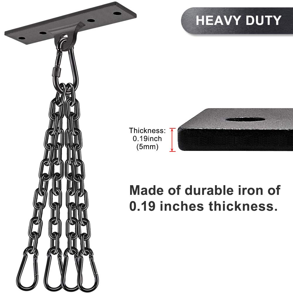 Dolibest Heavy Duty Punching Bag Hangers - Ceiling Mount Brackets with Carabiner for Boxing, MMA Training, Strength Workouts, Aerial Yoga Swing & Resistance Bands - Perfect for Home Gym, Garage & Martial Arts Studio