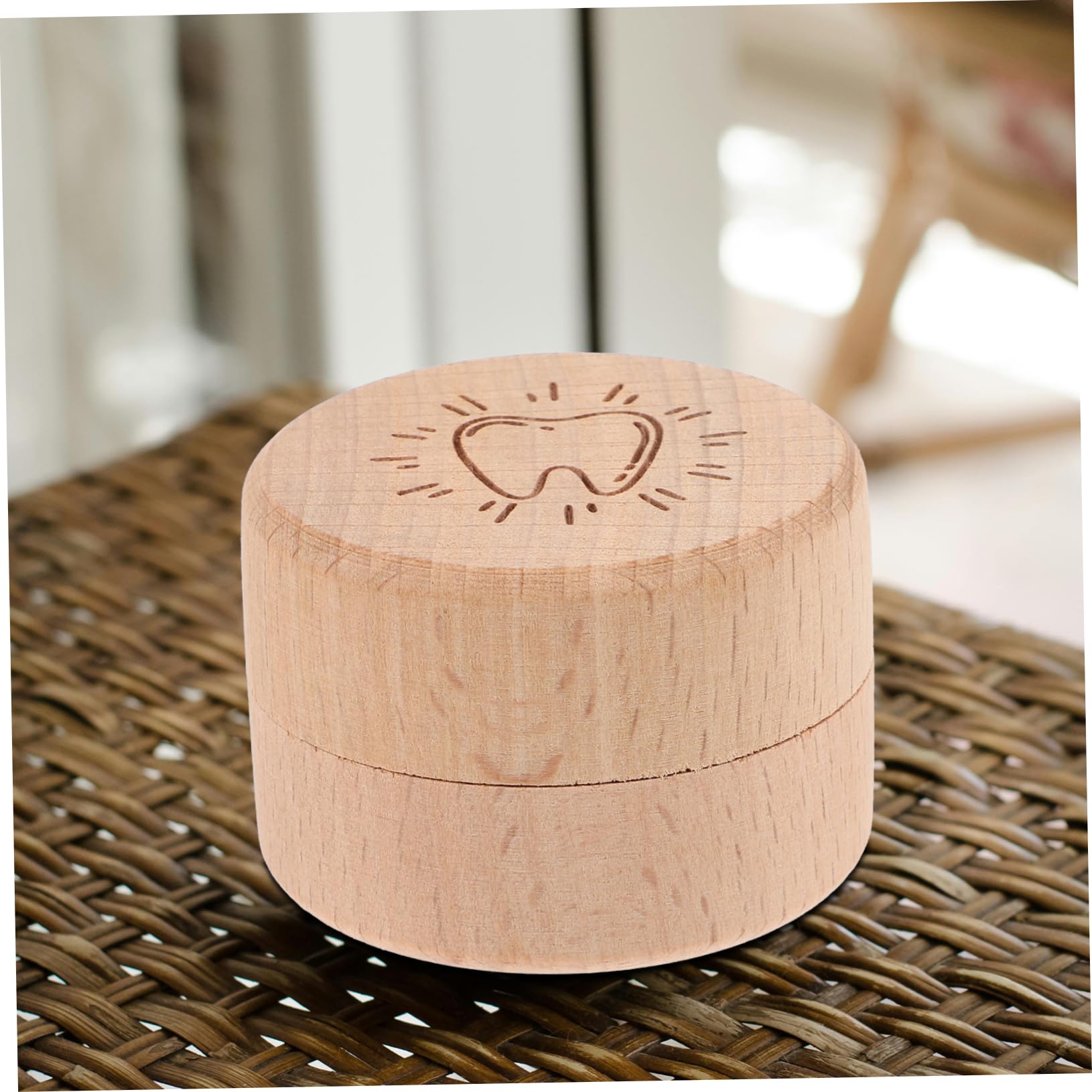 PRETYZOOM Baby's First Tooth Keepsake Box - Wooden Tooth Storage Case with Sealed Lid | Perfect for Saving Lost Teeth, Baby Tooth Fairy Gifts & Childhood Memory Preservation