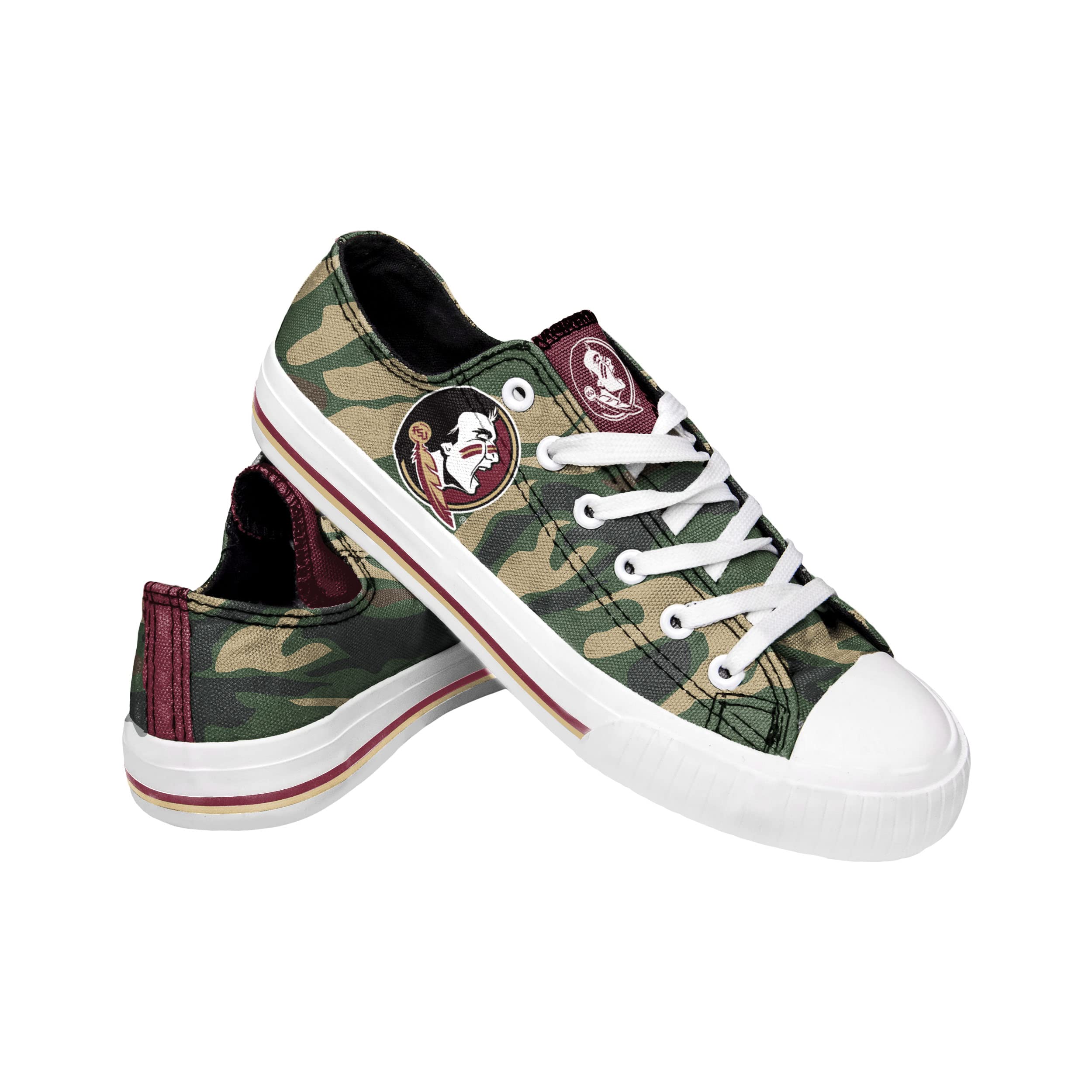 FOCO Women's NCAA College Team Logo Low Top Canvas Sneakers - Comfortable Casual Shoes for School, Sports & Everyday Wear