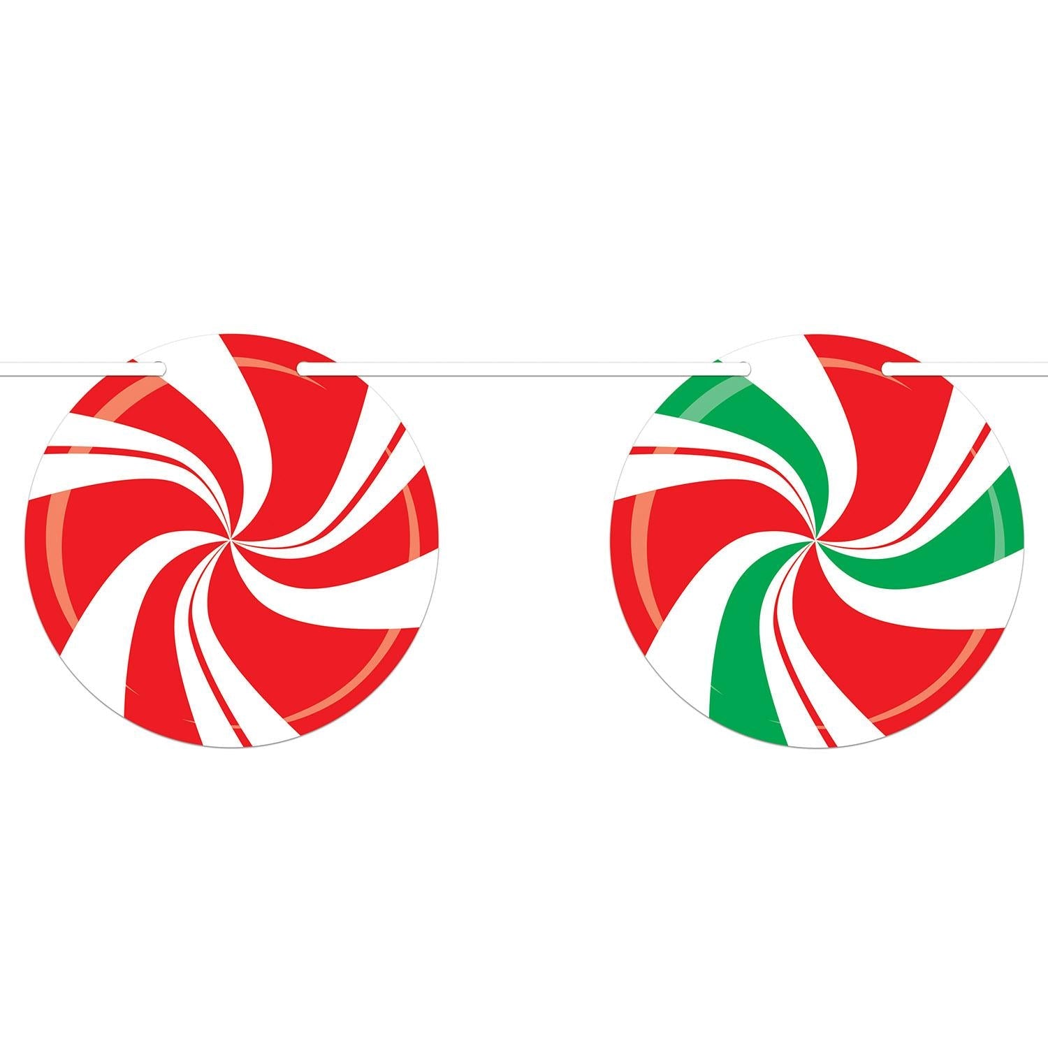 12 Pack Beistle Christmas Peppermint Streamers - 24ft Red & White Striped Party Decorations for Holiday, Xmas Tree, Home, Office & Classroom Decor