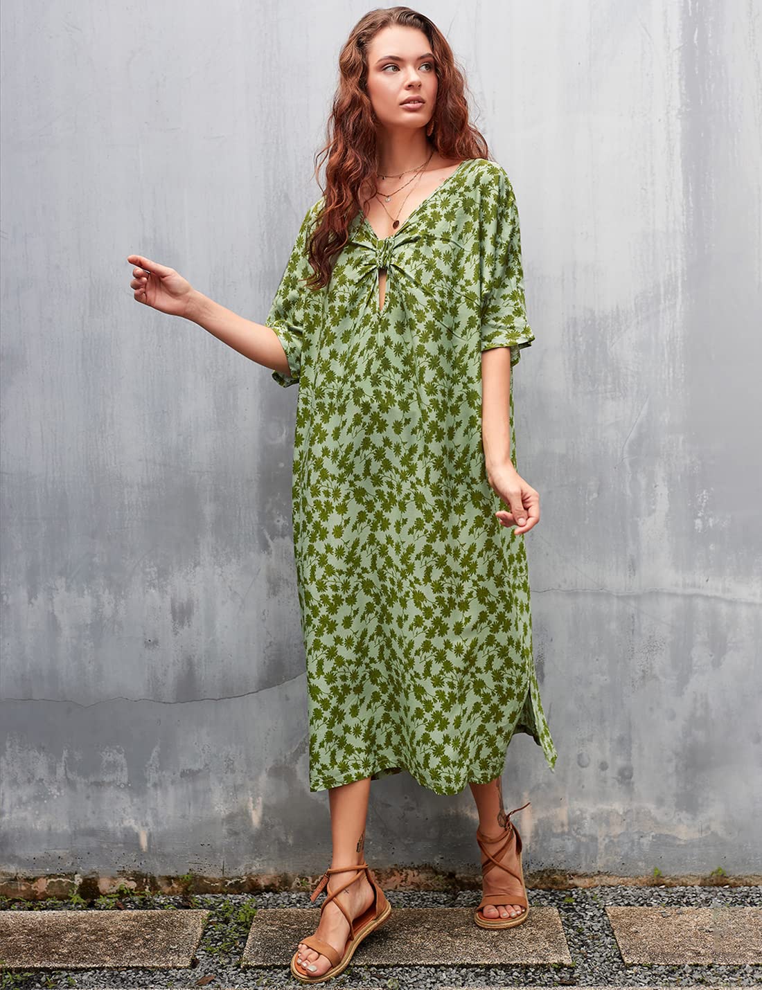 AILUNSNIKA Women's Beach Cover Up - Long Turkish Kaftan Dress for Swimwear | Lightweight Bikini Dress for Pool, Vacation & Summer Outfits