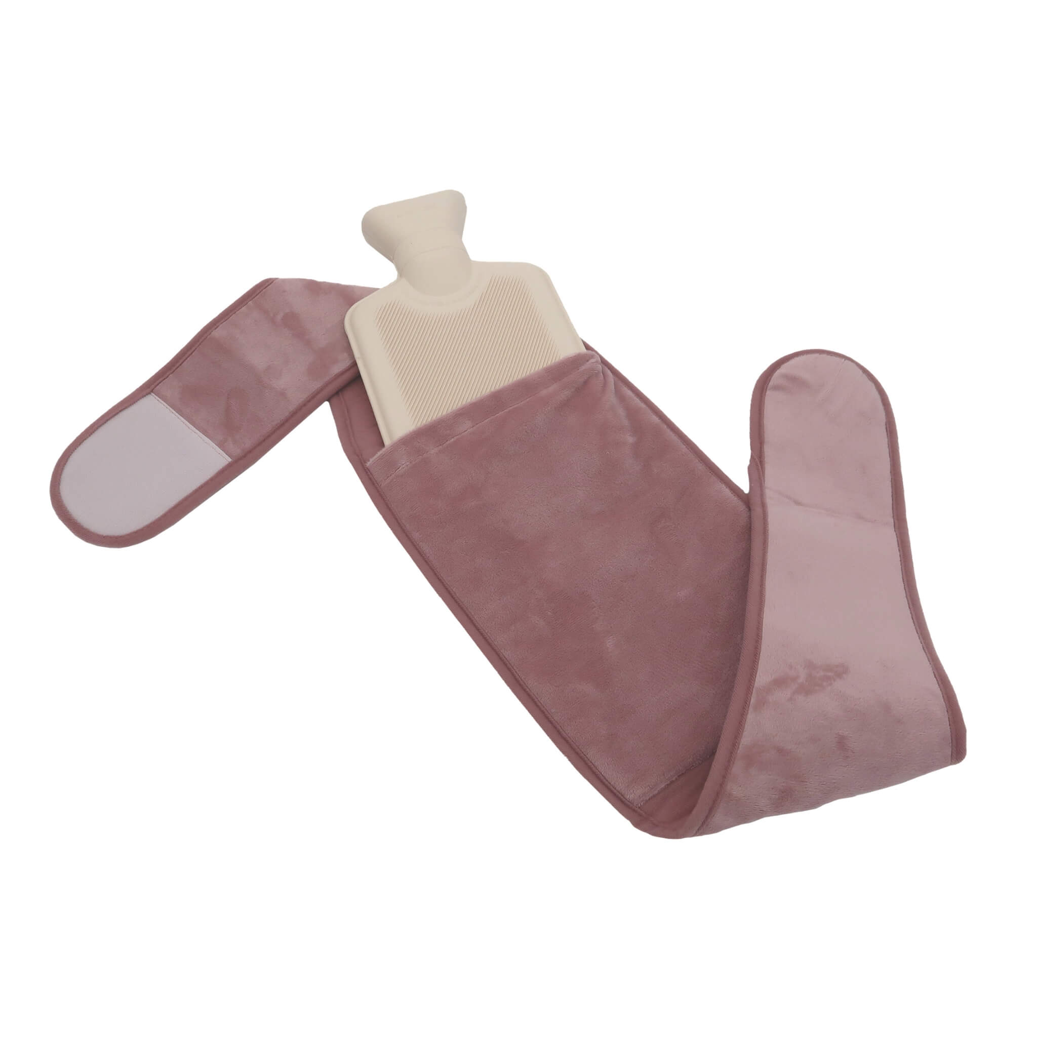 Cozy Pink Plush Fleece 3-in-1 Heating Wrap with Detachable Hot Water Bottle - Perfect for Period Pain Relief, Back Pain & Winter Warmth at Home or Office