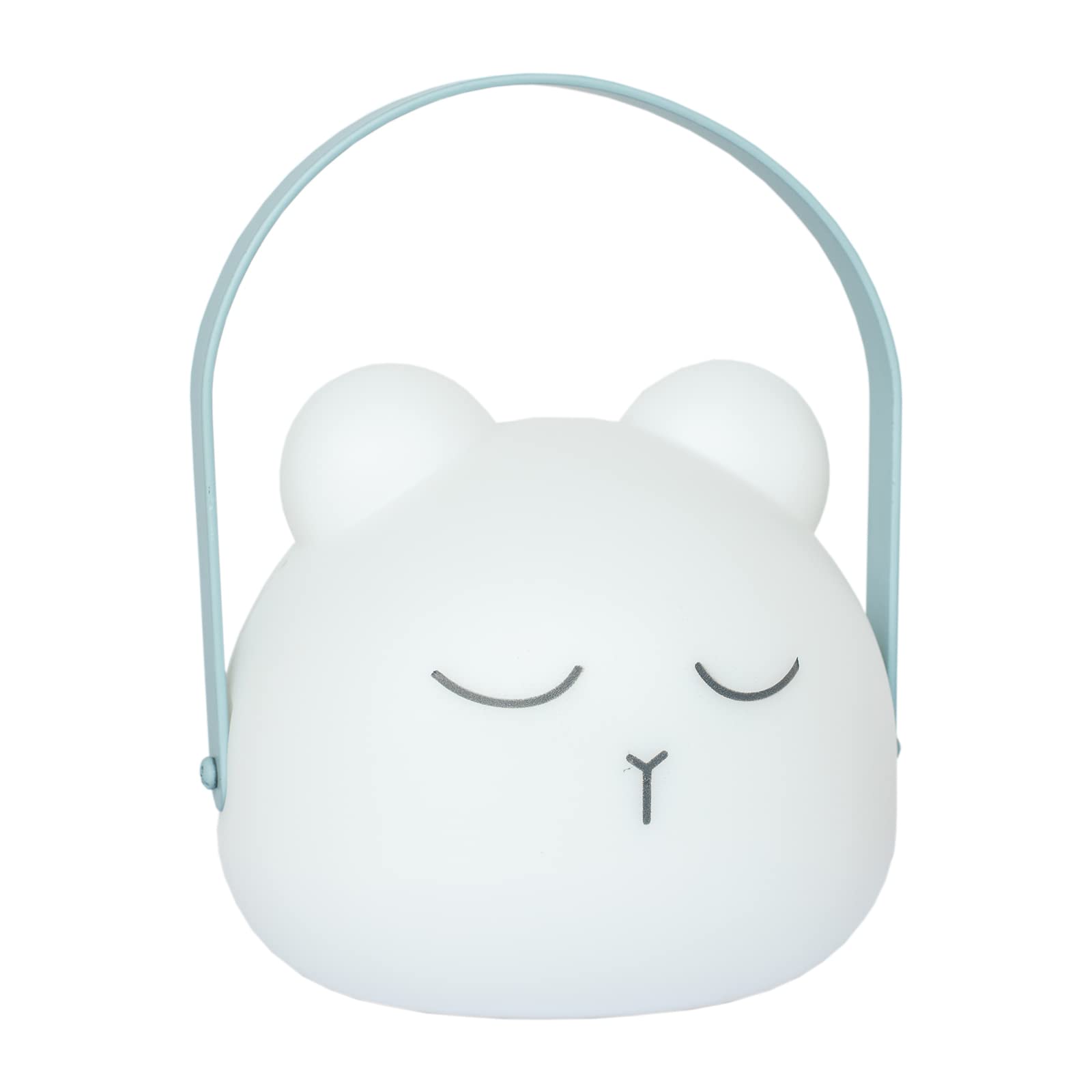 Cute Bear LED Night Light - Portable Battery-Powered Nursery Lamp with ON/Off Switch | Perfect Birthday Gift for Kids, Girls & Boys | Bedroom Decor, Kids Room Nightlight, Baby Shower Present (Blue) - Uses 3 AAA Batteries (Not Included)