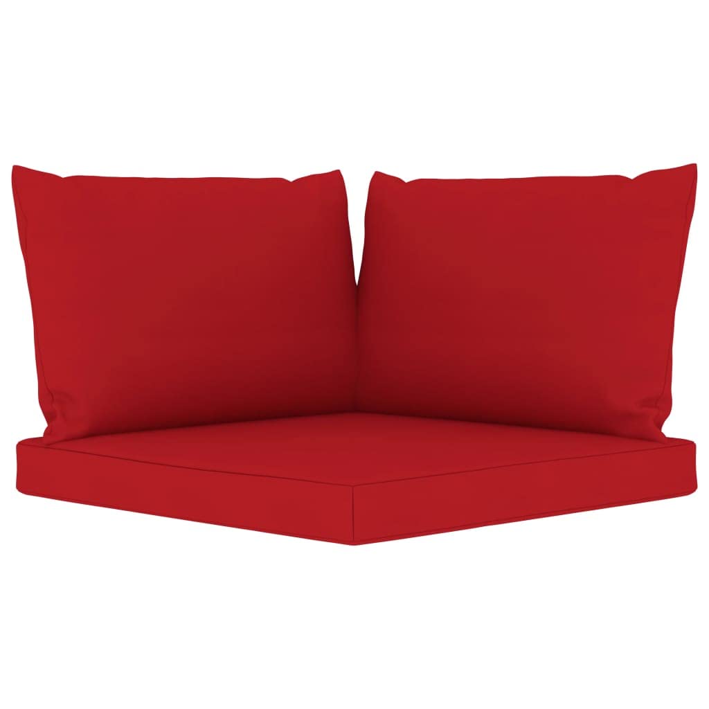 Premium 3-Piece Pallet Sofa Cushion Set - Soft Red Fabric Covers - Water Resistant & Durable - Perfect for Outdoor Patio, Deck, or Garden Furniture