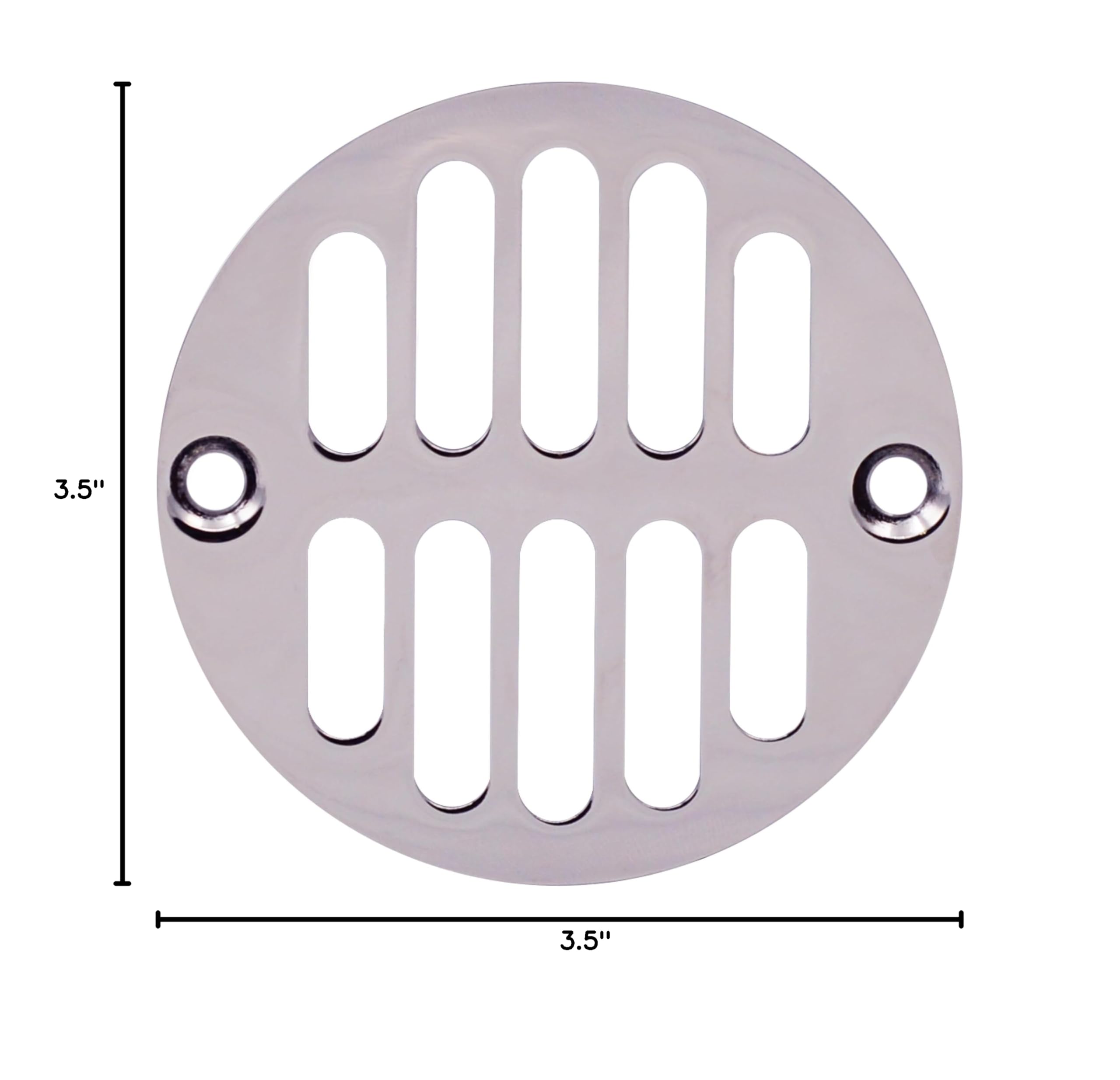 Westbrass D312-26 Polished Chrome Shower Drain Strainer Set with Screw-In Grill & Crown - Perfect for Bathroom, Shower & Bathtub Drain Installation