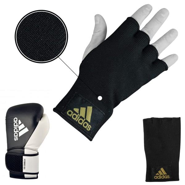 Adidas Heavy Bag Boxing Set with Hybrid 150 Gloves & Protective Inner Gloves - Home Gym Training Bundle for Boxing, Kickboxing & MMA - Red/Gold/White/Black - 10oz/12oz/16oz Gloves & 4ft/5ft Bags - Perfect for Home Workouts, Martial Arts Training & Fitness Routines