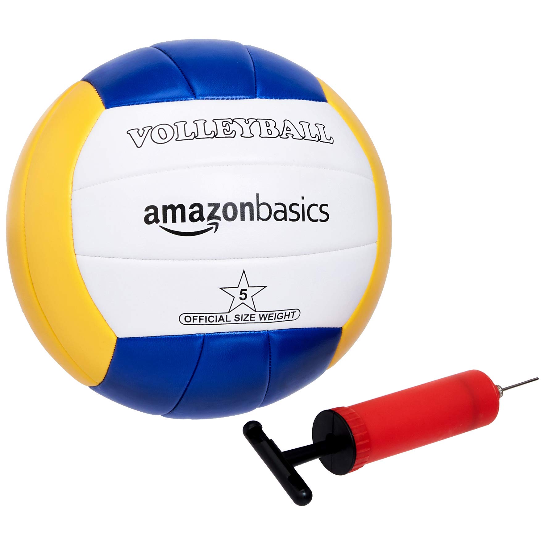 Amazon Basics Outdoor Volleyball and Badminton Combo Set with Net, Poles & Accessories - Perfect for Beach, Backyard, Park & Family Fun Activities