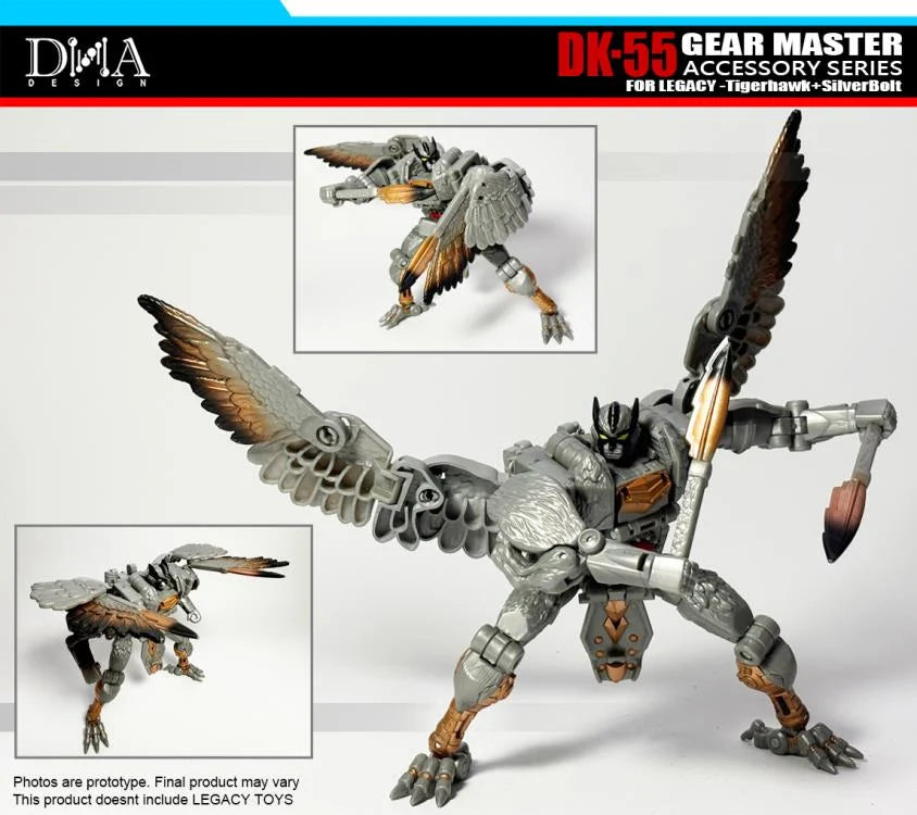 DNA Design DK 55 Upgrade Kit for Legacy Tigerhawk & Silverbolt - Transformers Gear Master Parts - Perfect for Collectors & Custom Figure Modifications