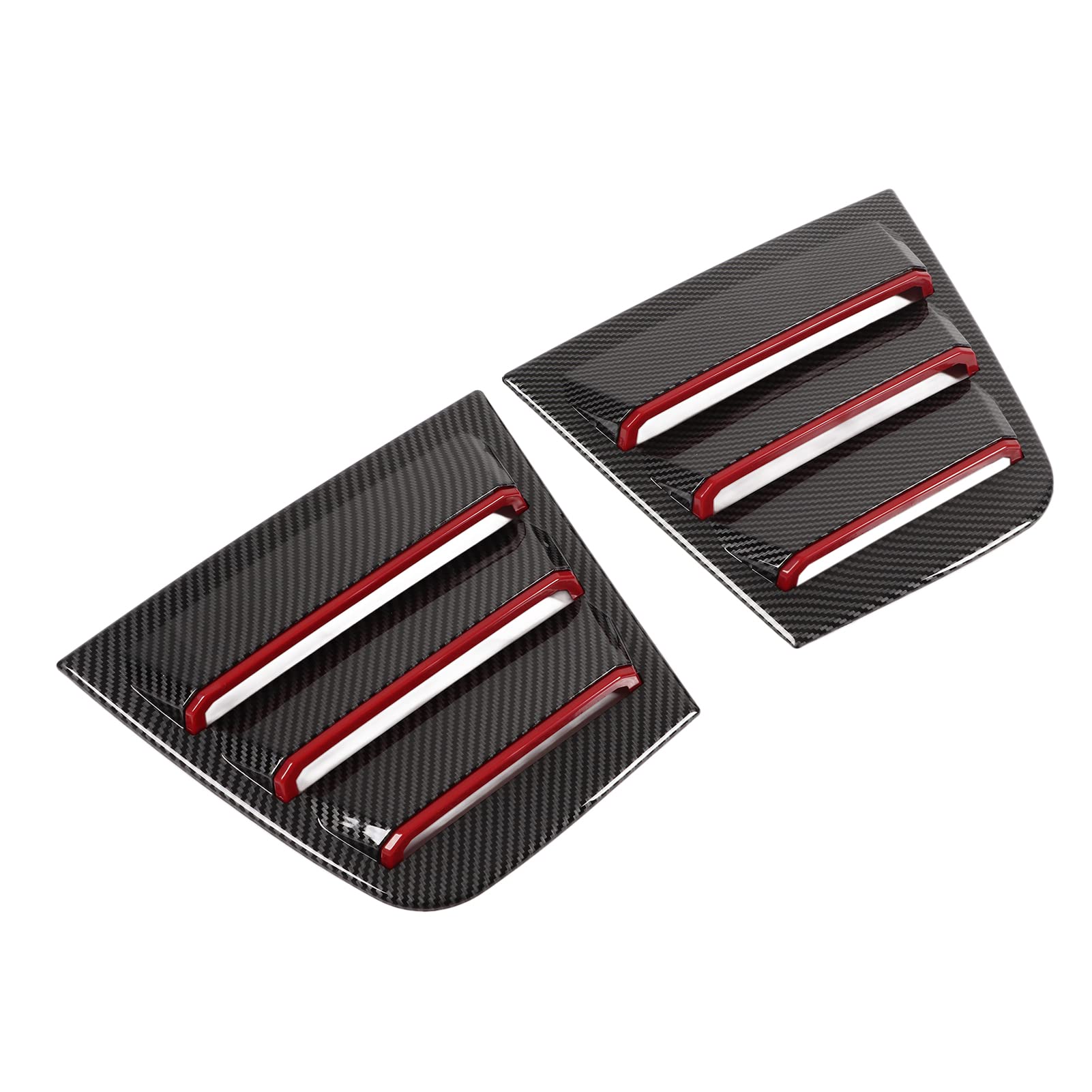 Carbon Fiber Style Side Window Louver with Double Sided Tape - Black & Red Auto Vent Cover for Cars, Trucks & SUVs | Enhances Style & Airflow for Sporty Look