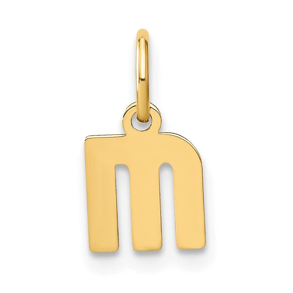14K Yellow Gold Lowercase Letter M Initial Pendant Necklace - Dainty Minimalist Jewelry for Women - Perfect for Everyday Wear, Gifts & Special Occasions