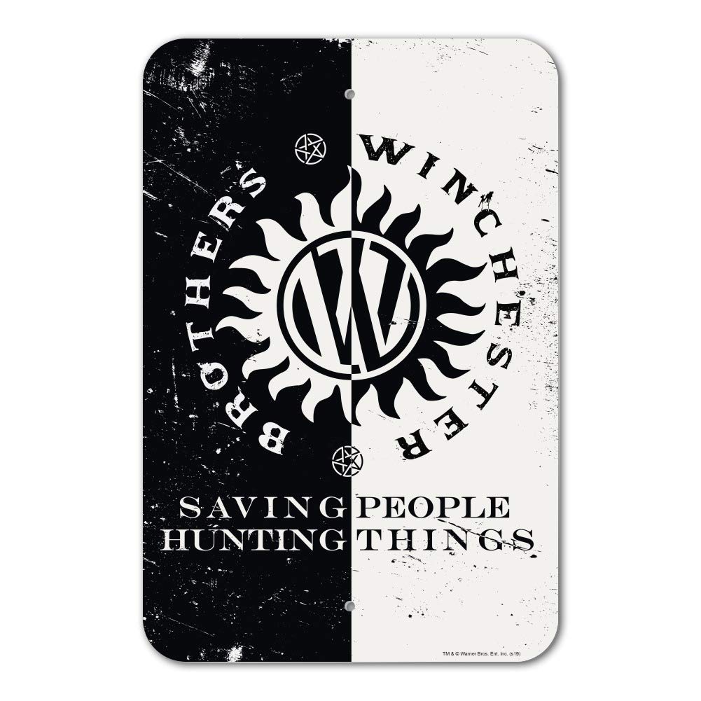 Supernatural Brothers Winchester Wall Decor - Vintage Metal Sign for Home, Office, Bar & Man Cave - Perfect Gift for Fans of the TV Show