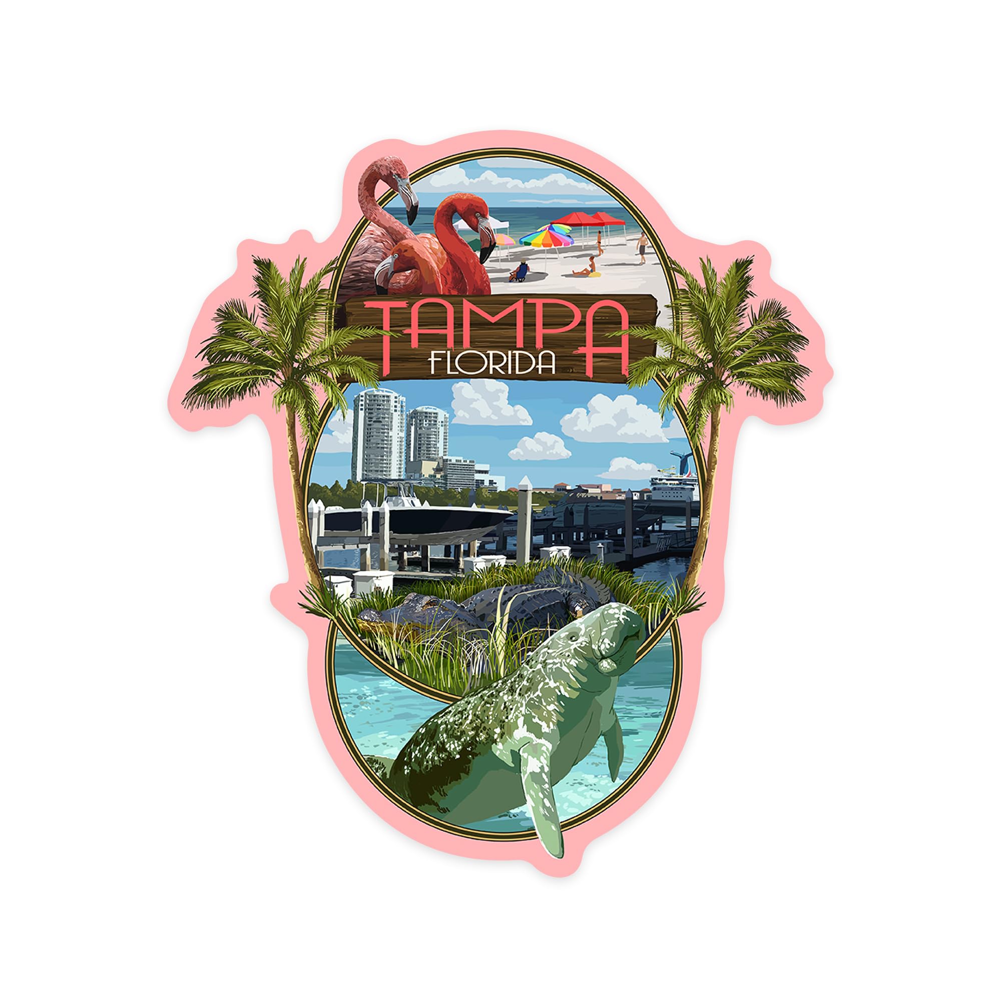 Custom Die Cut Stickers Tampa Florida - Waterproof Vinyl Decals 1 to 3 Inches - Perfect for Cars, Laptops, Water Bottles & Coolers - Durable Outdoor & Indoor Use for Personalization & Branding
