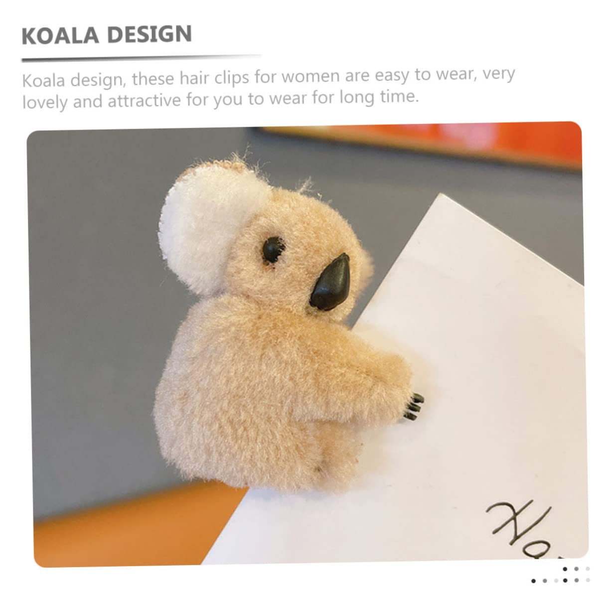 Cute Koala Plush Hair Clips for Girls & Women - 2 Pack Soft Animal Hair Claws for Thick Hair - Fun & Functional Hair Accessories for Kids & Teens - Perfect for School, Parties & Everyday Use
