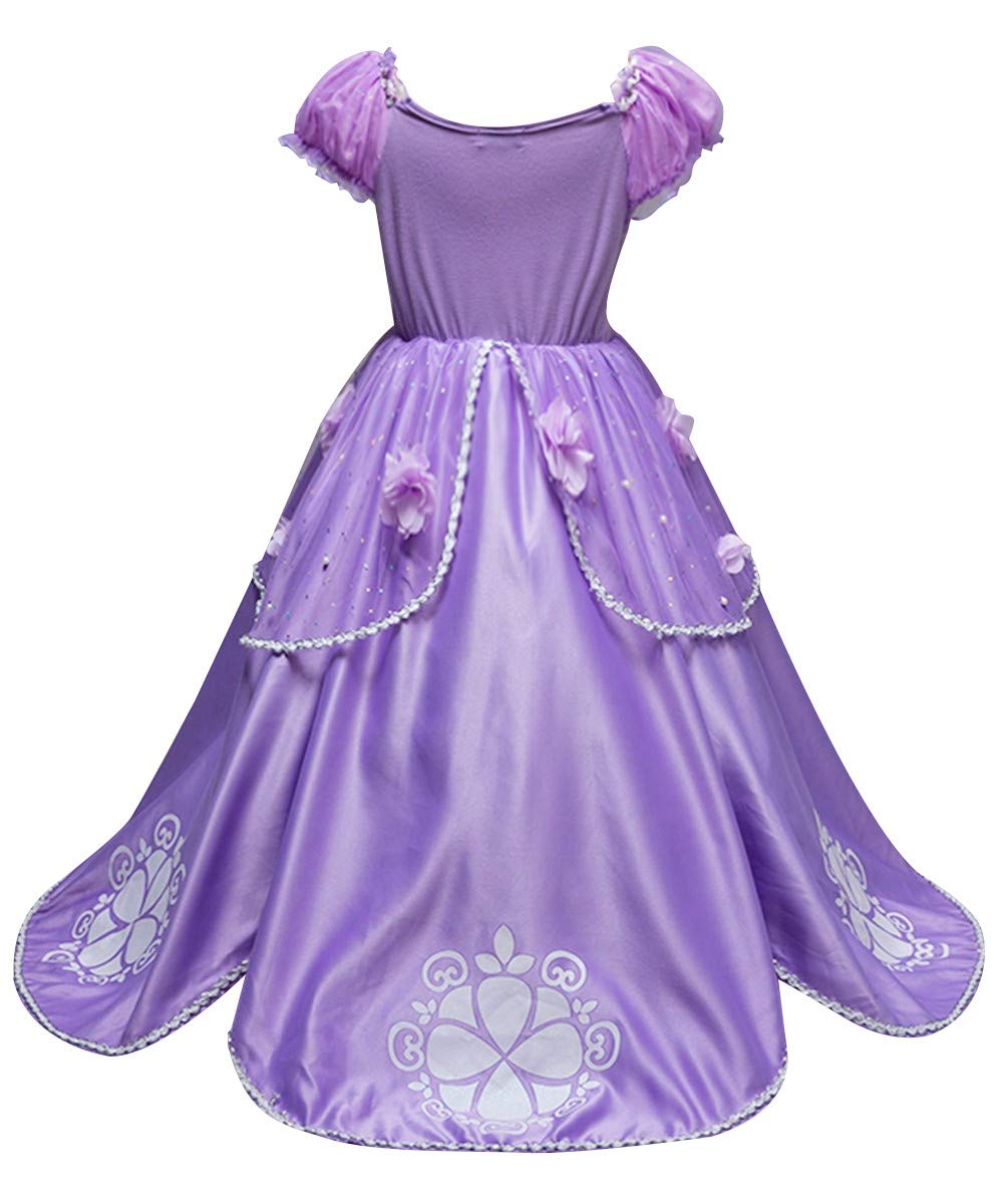 Sofia Princess Birthday Dress for Girls | Rapunzel Halloween Costume | Pageant Christmas Evening Party Ball Gown | Perfect for Birthday Parties, Halloween, Pageants & Special Occasions