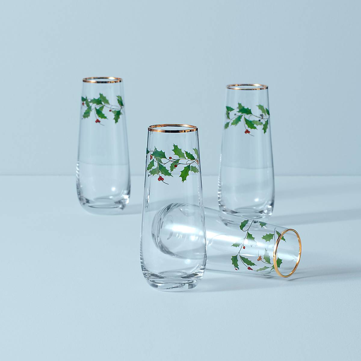 Elegant Stemless Champagne Flutes Set of 4 - Perfect for Holiday Parties, Weddings & Celebrations