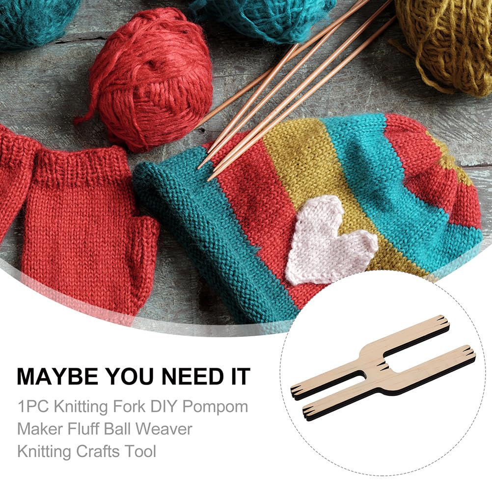 2Pcs Wooden Pom Pom Maker Kit - DIY Fluff Ball Waver Needle for Wool Yarn Knitting, Crochet & Craft Projects - Perfect for DIY Home Decor, Scarf Making & Gift Wrapping Accessories