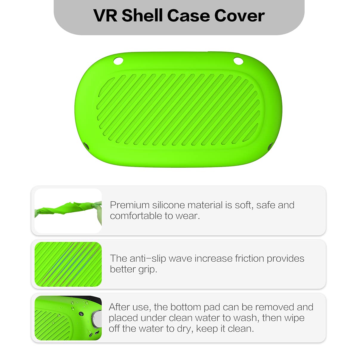 Oculus Quest 2 Silicone Accessories Kit - 4-in-1 Touch Controller Grip Cover, Handle Sleeve, Shell Protector & Lens Cover - Enhanced Comfort & Protection for VR Gaming (Green) - Perfect for Intense VR Sessions & Long Playtime Comfort